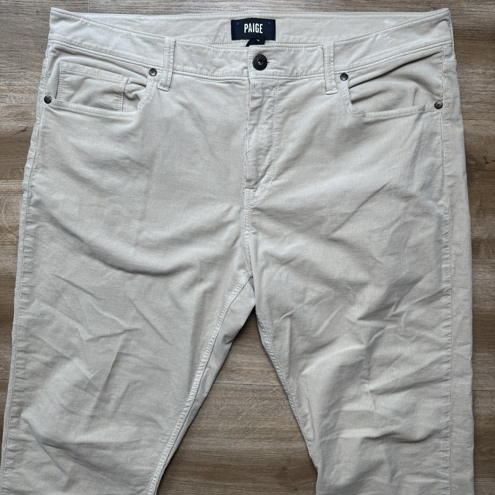 Paige Corduroy Pants Men‎ 38 Beige Federal Straight Leg Preppy Travel Business